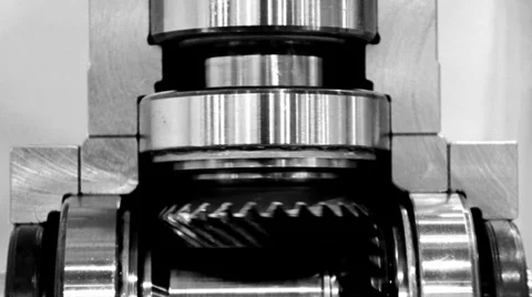 Mechanical cogwheels black and white Stock Footage 33840982
