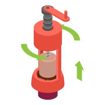Mechanical corkscrew icon, isometric style Stock Illustration