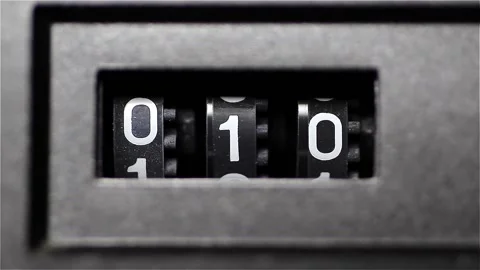 Mechanical Countdown Counter From 10 To 0 Reverse Order On Vintage Cassette Deck Stock Footage 155760294