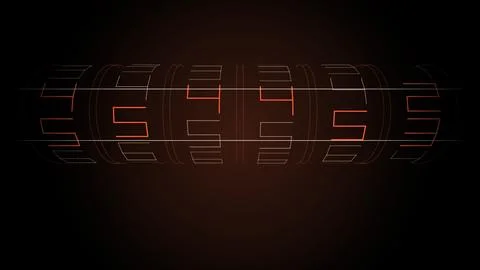 Mechanical counter drums rolling digits, Ember, 4K illustration Stock Illustration