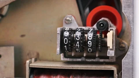 Mechanical Counter: Increments Number Display Stock Footage 303892781