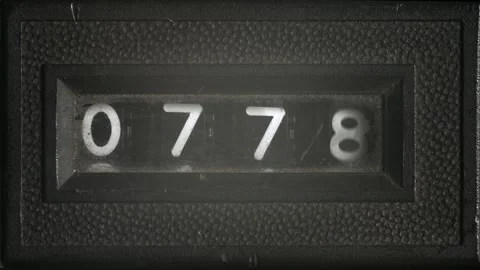 Mechanical Counter Scrolls to 0777 Lucky Sevens Stock Footage 317145754