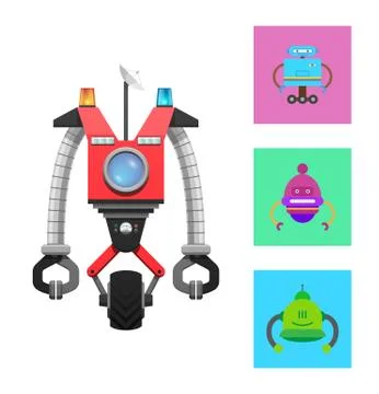 Mechanical Creature Collection Vector Illustration Stock Illustration