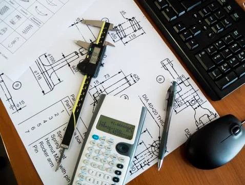 Mechanical design office Stock Photos