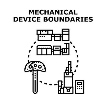 Mechanical device boundaries technology concept illustration Stock Illustration