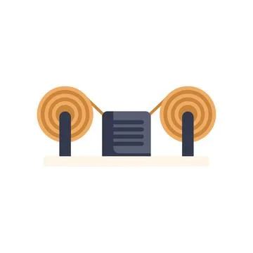 Mechanical device with rotating wheels connected by string illustration Stock Illustration