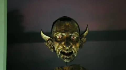 Mechanical devil in museum Stock Footage 20615948
