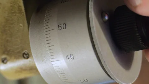 Mechanical dial micrometer. Close-up. Stock Footage 69933699