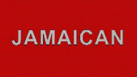 On the mechanical display text JAMAICAN comes and goes. Transparent alpha Stock Footage
