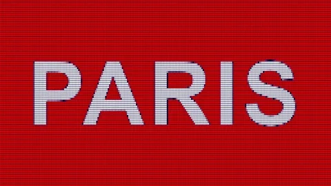 On the mechanical display text Paris comes and goes Stock Footage 73899288