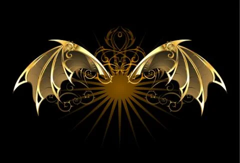 Mechanical dragon wings Stock Illustration