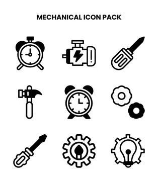 Mechanical DuoTone Graphics Icons Pack Illustrazione stock