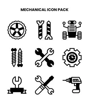 Mechanical DuoTone UI Icons Pack 스톡 일러스트