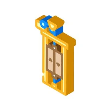 Mechanical elevator industry isometric icon vector illustration Illustrazione stock