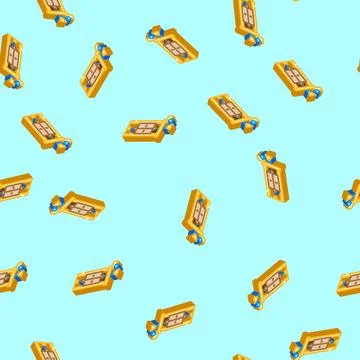 Mechanical elevator industry isometric icon seamless pattern Stock Illustration