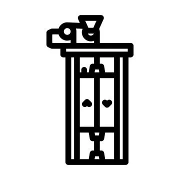 Mechanical elevator industry line icon vector illustration Stock Illustration