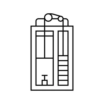 Mechanical elevator industry line icon vector illustration Stock Illustration
