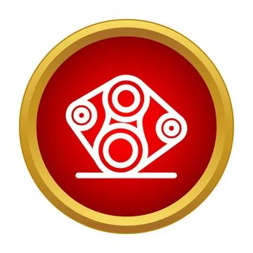 Mechanical engine belt and pulley system icon Stock Illustration