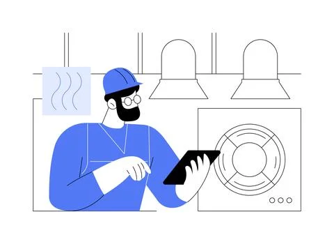 Mechanical engineer abstract concept vector illustration. Stock Illustration