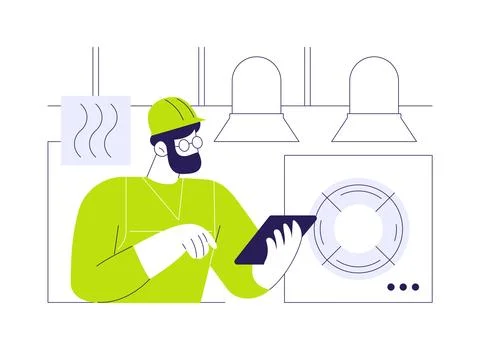 Mechanical engineer abstract concept vector illustration. Stock Illustration