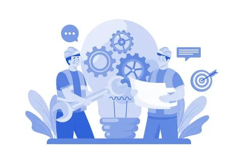 Mechanical Engineer Illustration concept on a white background Stock Illustration