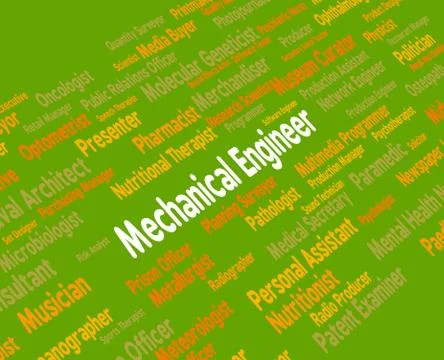 Mechanical Engineer Indicates Employee Career And Hire Illustrazione stock