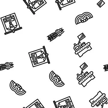 Mechanical engineer industry vector seamless pattern Illustrazione stock