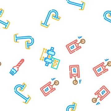Mechanical engineer industry vector seamless pattern Stock Illustration