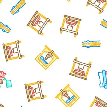 Mechanical engineer industry vector seamless pattern Illustrazione stock