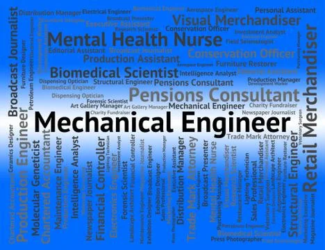 Mechanical Engineer Represents Position Recruitment And Engineer Stock Illustration