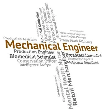 Mechanical Engineer Shows Word Text And Hiring Stock Illustration