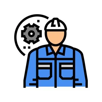 Mechanical engineer worker color icon vector illustration Illustrazione stock