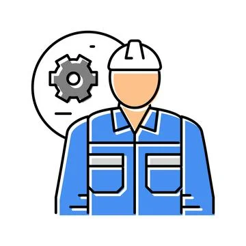 Mechanical engineer worker color icon vector illustration Stock Illustration