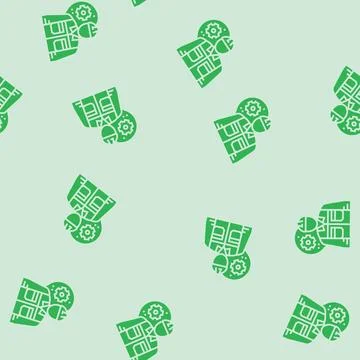 Mechanical engineer worker glyph seamless pattern Illustrazione stock