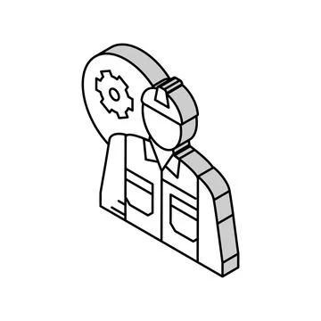 Mechanical engineer worker isometric icon vector illustration 스톡 일러스트