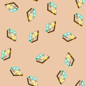 Mechanical engineer worker isometric icon seamless pattern Stock Illustration