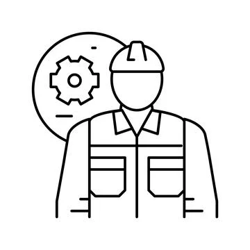 Mechanical engineer worker line icon vector illustration Stock Illustration