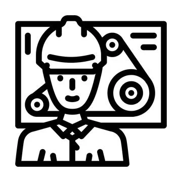 Mechanical engineer worker line icon vector illustration Stock Illustration