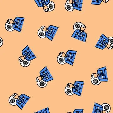 Mechanical engineer worker vector seamless pattern イラスト素材