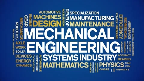 Mechanical Engineering animated word cloud,animation kinetic typography loop. Stock Footage 314014695