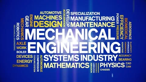 Mechanical Engineering animated word cloud,animation kinetic typography loop. Stock Footage 314015011