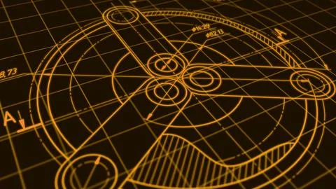 Mechanical Engineering background .Technology banner.Technical drawing .ill.. Stock Illustration