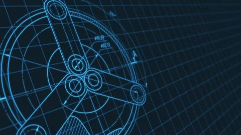 Mechanical Engineering background .Technology banner.Technical drawing .ill.. Stock Illustration