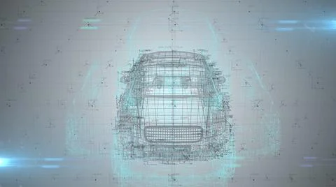 Mechanical engineering design modern self driving autonomous car industry  Stock Illustration