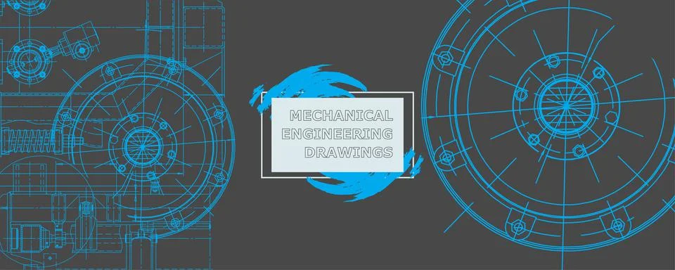 Mechanical engineering drawing. Abstract drawing 스톡 일러스트