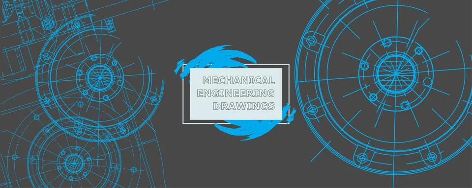 Mechanical engineering drawing. Abstract drawing Stock Illustration