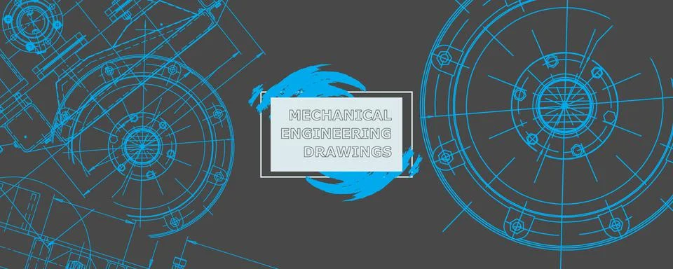 Mechanical engineering drawing. Abstract drawing Illustrazione stock