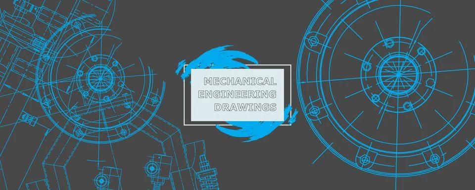 Mechanical engineering drawing. Abstract drawing Illustrazione stock