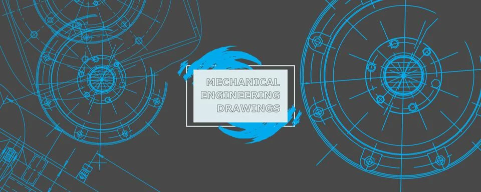 Mechanical engineering drawing. Abstract drawing Illustrazione stock