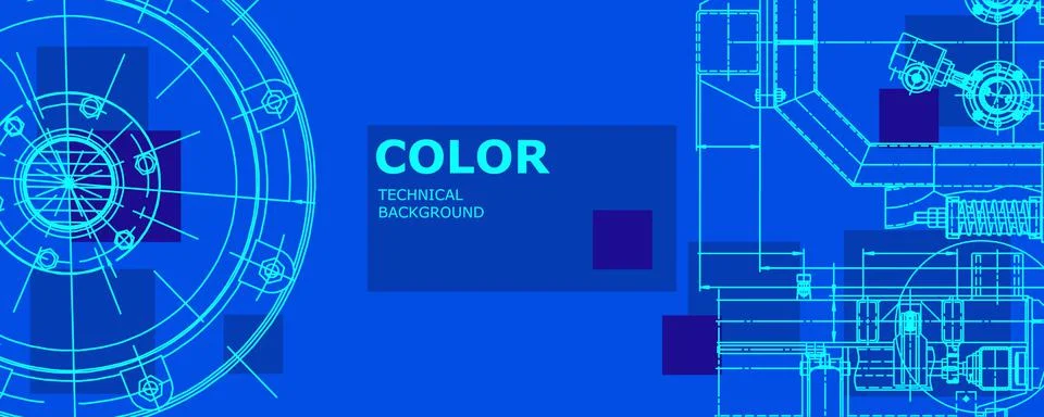 Mechanical engineering drawing. Abstract drawing Stock Illustration